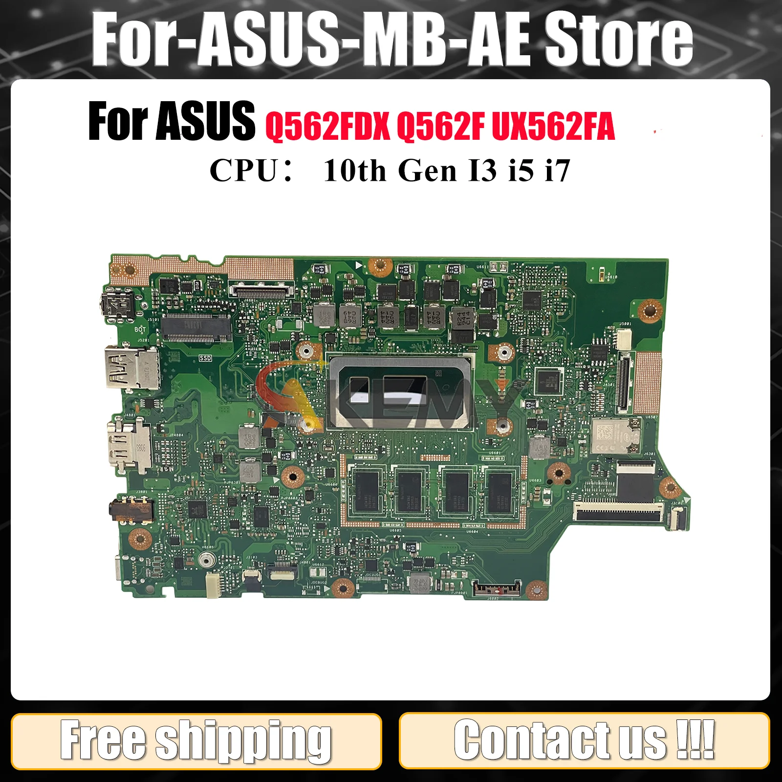 

UX562FA Laptop Motherboard For ASUS ZenBook UX562 Q562FDX Q562F UX56IQ Notebook Mainboard With 10th Gen I3 i5 i7 102% tests OK