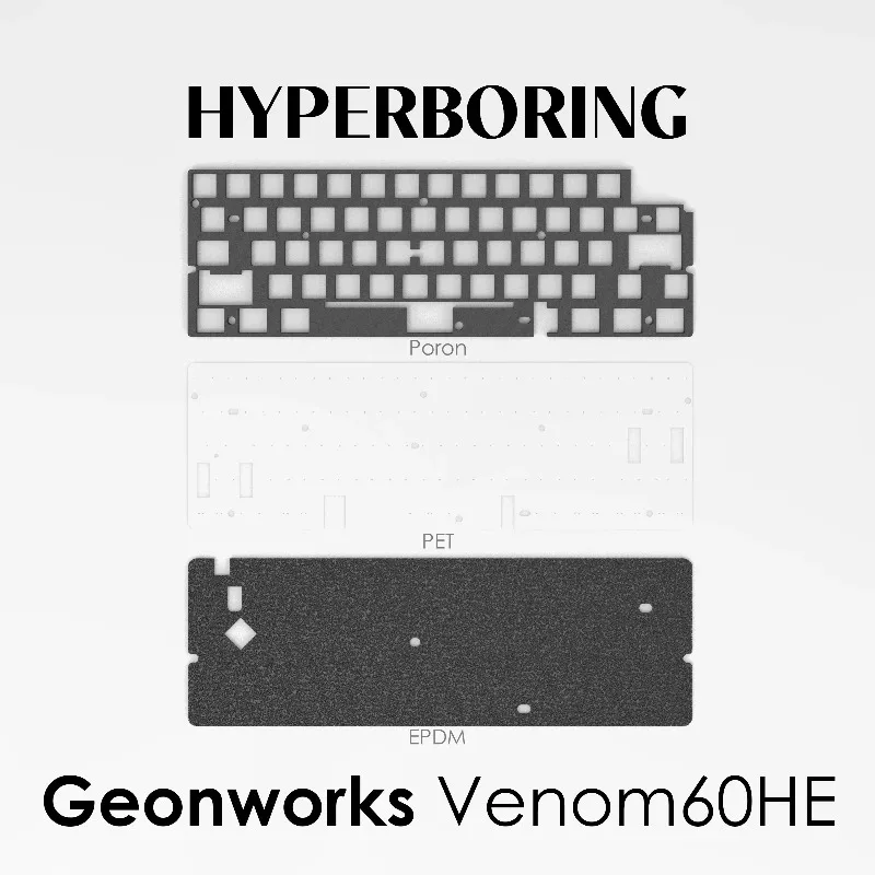 Geonworks Venom60HE Keyboard Plate FR4 Aluminum Carbon Fiber Custom Magnetic Switch Keyboard PCB Accessories Sound Package