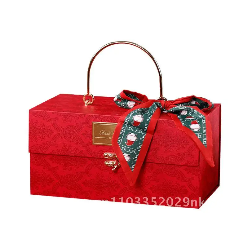 

Christmas Gift Box Light Luxury Metal Hand Scarf Gloves Gift Box Pingan Fruit Candy Christmas Gift Box