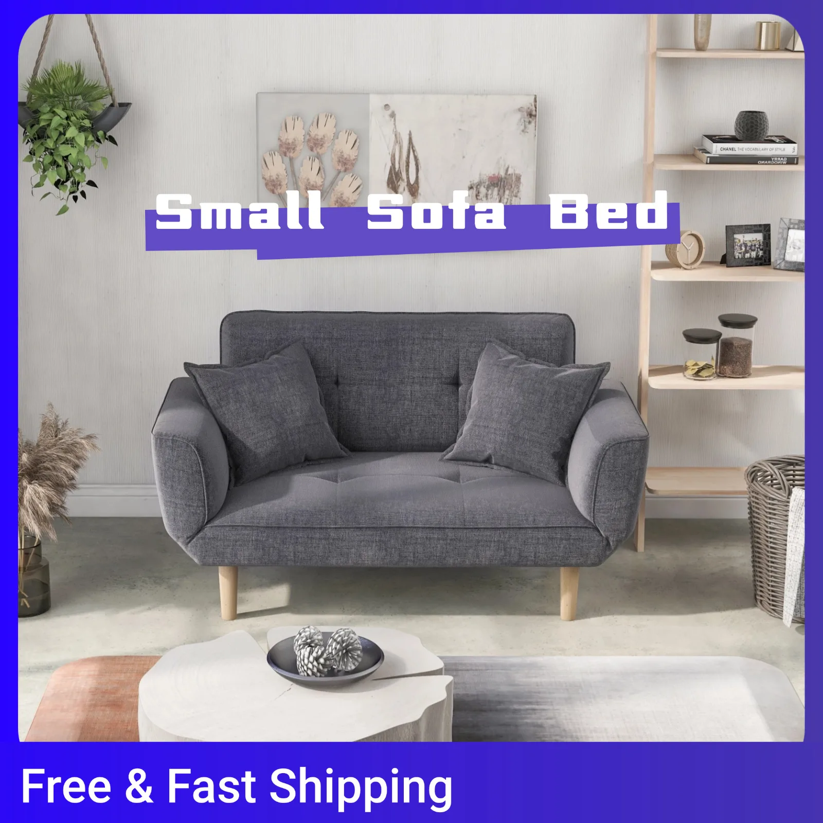 أريكة سرير صغيرة حديثة وبسيطة رمادي الفانيلا أريكة غرفة المعيشة 2 مقاعد أريكة أريكة أريكة كرسي النائم #1