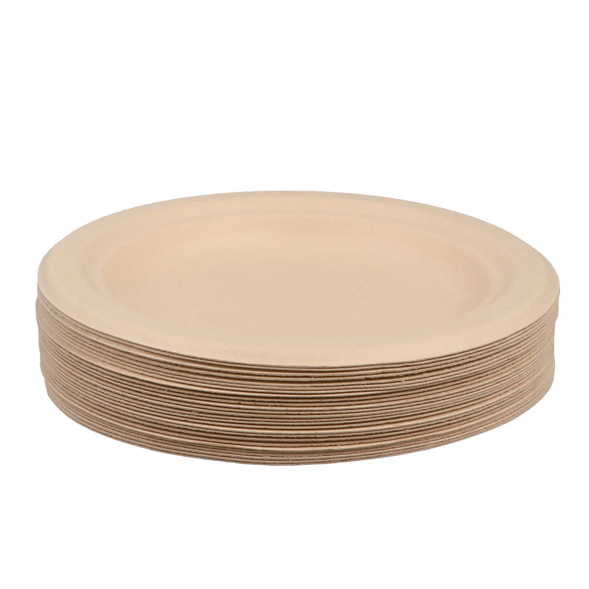 

100pcs Paper Pulp Plates 6 Inch Light Brown Round Serving Tray Food Grade Disposable Party Supplies Cake Tableware Buffet Plate