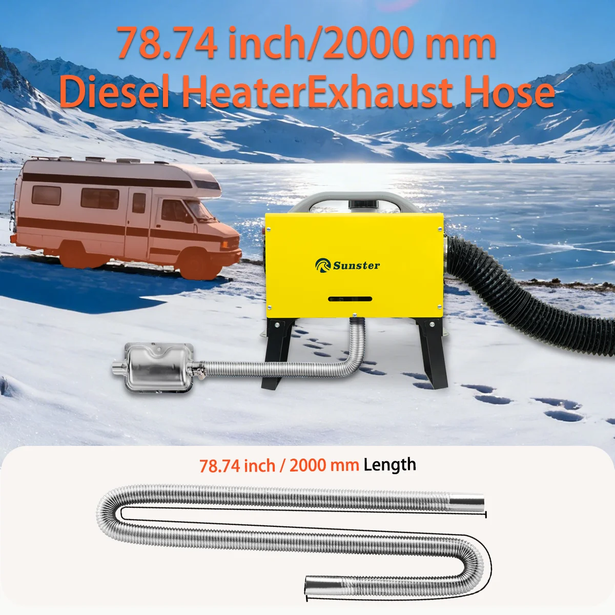 Autoheizungszubehör 2KW 5KW 8KW Abluftschlauch-Set, 1m/1,5m/2m/3m Dieselheizung Flexibles Abluftrohr Diesel für Auto LKW Wohnmobil – Detail 15