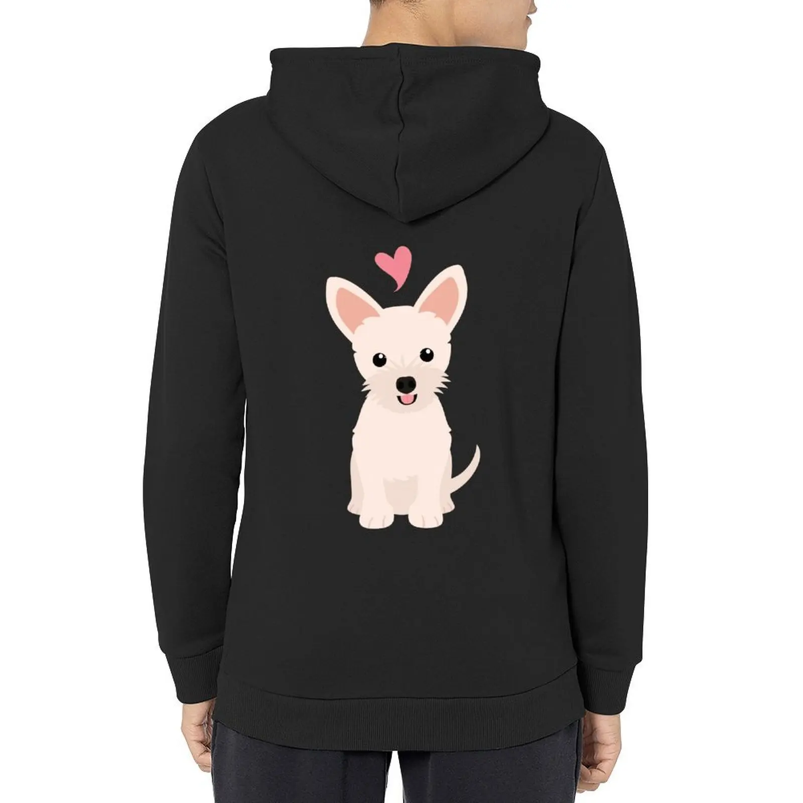 Love White Chorkie Chihuahua Yorkie mix Hoodie hooded shirt autumn new products anime clothing winter clothes tracksuit men