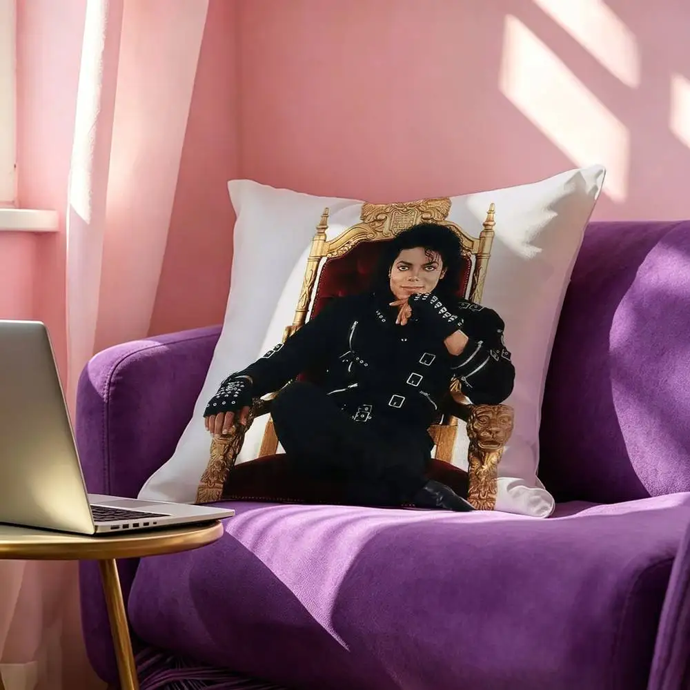 Michael Jackson Tinplate Pillow Case Square Double-Sided Sofa Cushion Cover Bedroom Bedside Pillow