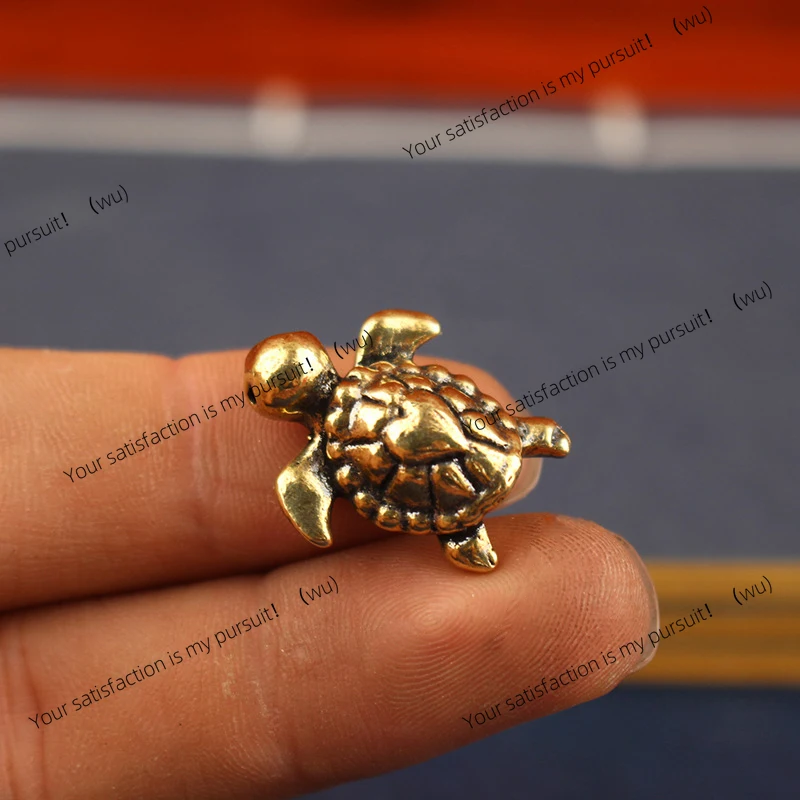 Brass Turtle Figurine​ - Vintage Tortoise Statue for Wealth Longevity Luck, Desk Decor Tea Pet Home Office Car Decoration