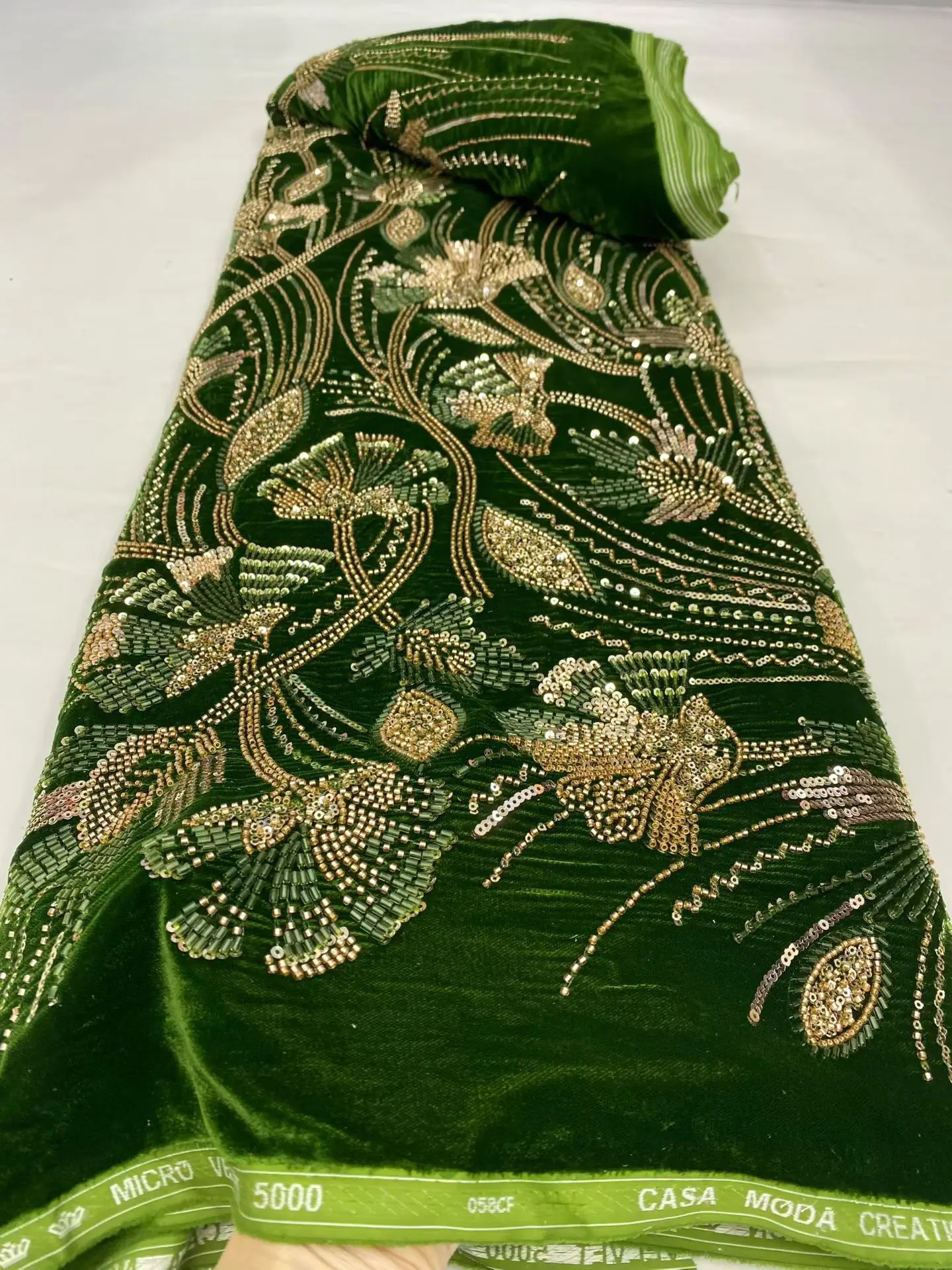 

African Nigerian Tulle Lace Fabric with Sequins Embroidery, Sewing Guipure, Velvet Prom Dresses, 2026High Quality, 5Yards DP0499