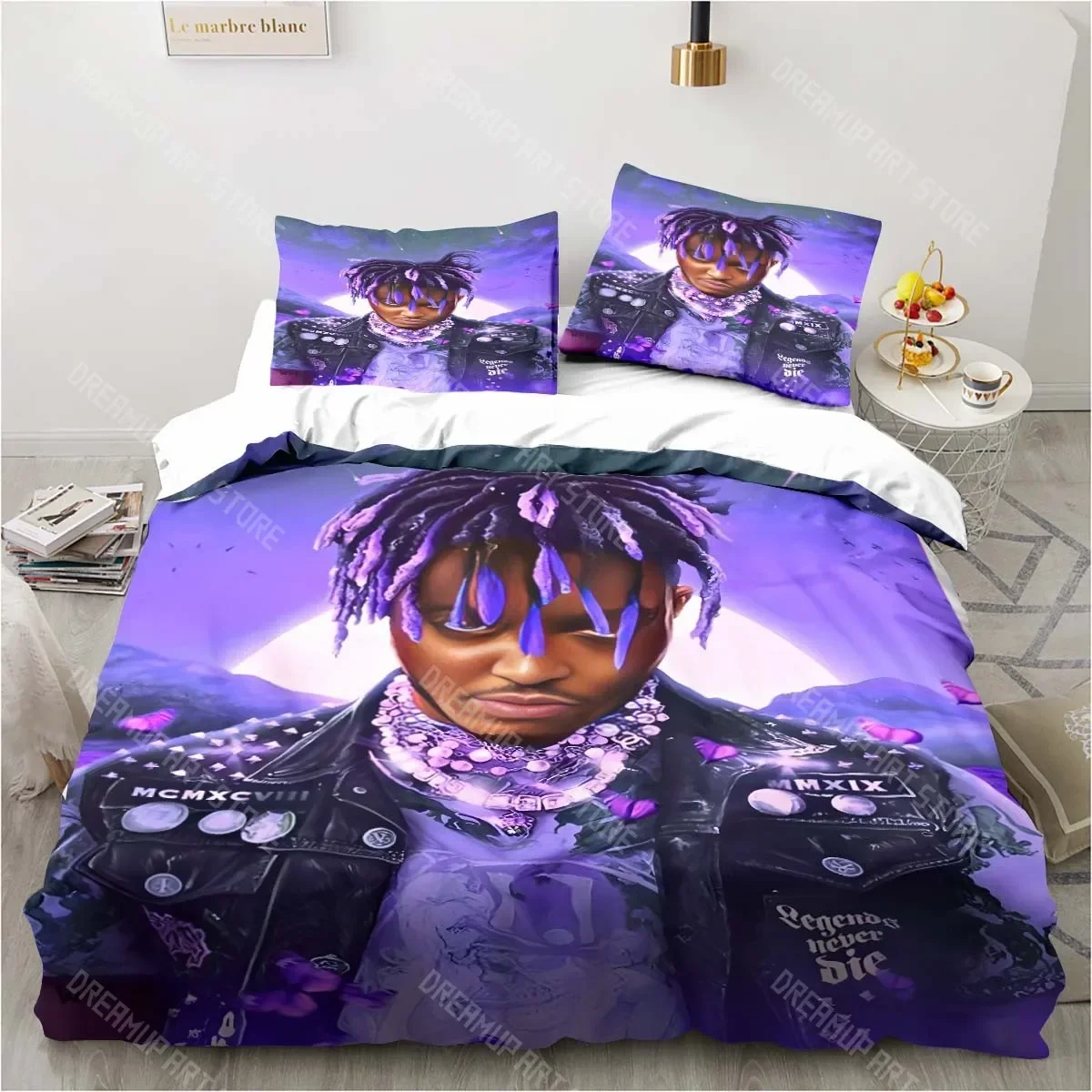 

Juice-Wrld 999 Bedding Set 3D Rapper bedding sets Pillowcase Quilt Cover Children's Room Bedding Set Luxury Birthday