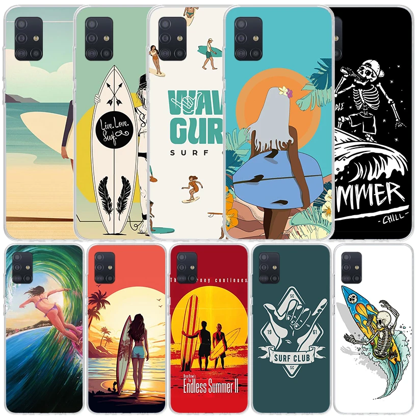 Surf Board Aesthetic Phone Case For Samsung Galaxy A51 A50S A41 A40 A31 A30S A21S A20S A20E A11 A10S A71 A70 A6 A7 A8 A9 Plus