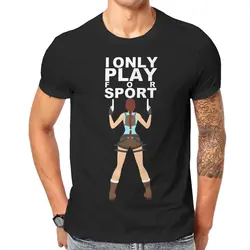 Gra Tomb Raider Lara Croft, gram tylko dla sportowych T-shirtów męskich koszulek letnie ubrania bawełniane z okrągłym dekoltem