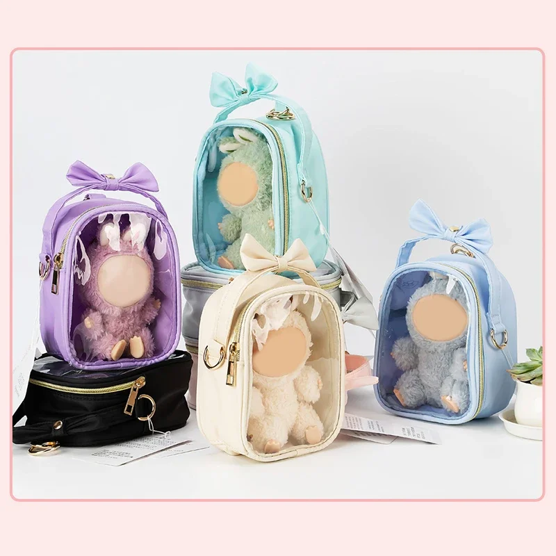 

Fashion Bow Design Itabag Cute Transparent Shoulder Bag Small Exquisite Crossbody Display Bag Solid Color Versatile Dual-use Bag