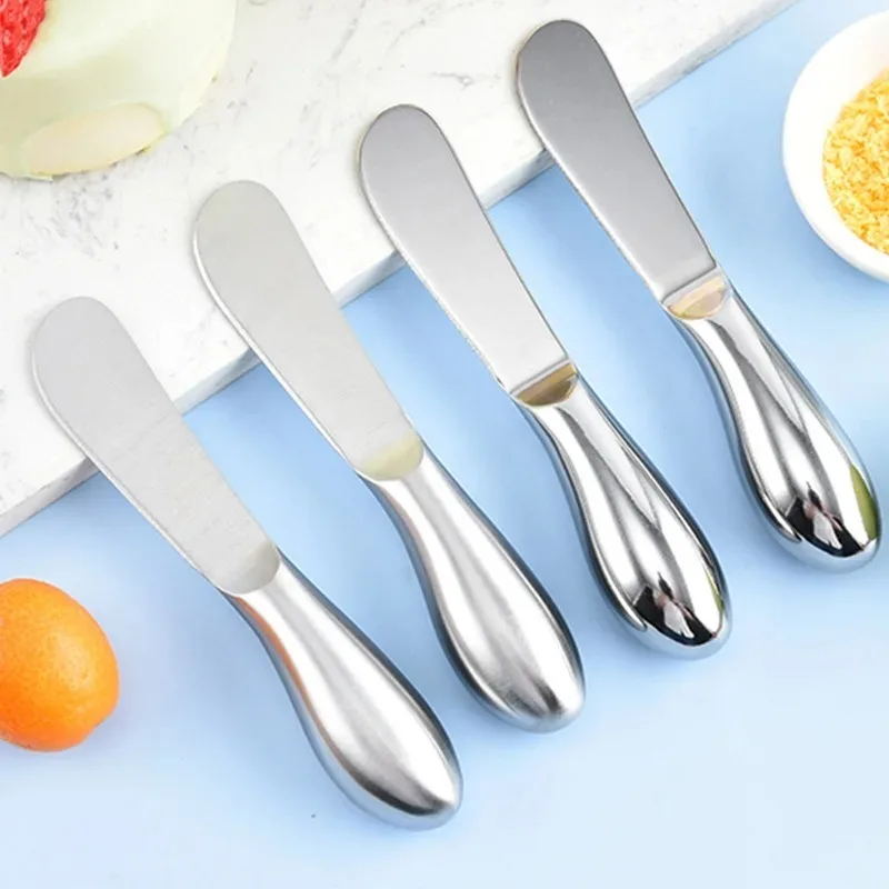 

2 Pcs Stainless Steel Cheese Knife Set – Ergonomic Butter Spreader & Soft Cheese Spreaders 14x2cm