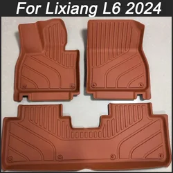 Wholesale for Lixiang L6 2024 Car Floor Mats TPE Car Carpet Black Floor Liners Orange Waterproof Non-slip Foot Pad