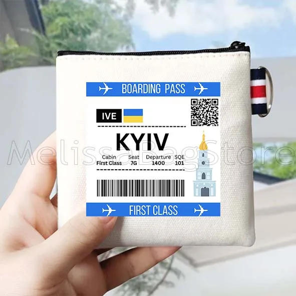 Нью-Йорк, Рим, Париж, Берлин, Токио Кайви, Мадрид, посадочный пропуск, холст, кошелек для монет, сумка, квадратная сумка, сумка для хранения ключей, сумка для карт, кошелек
