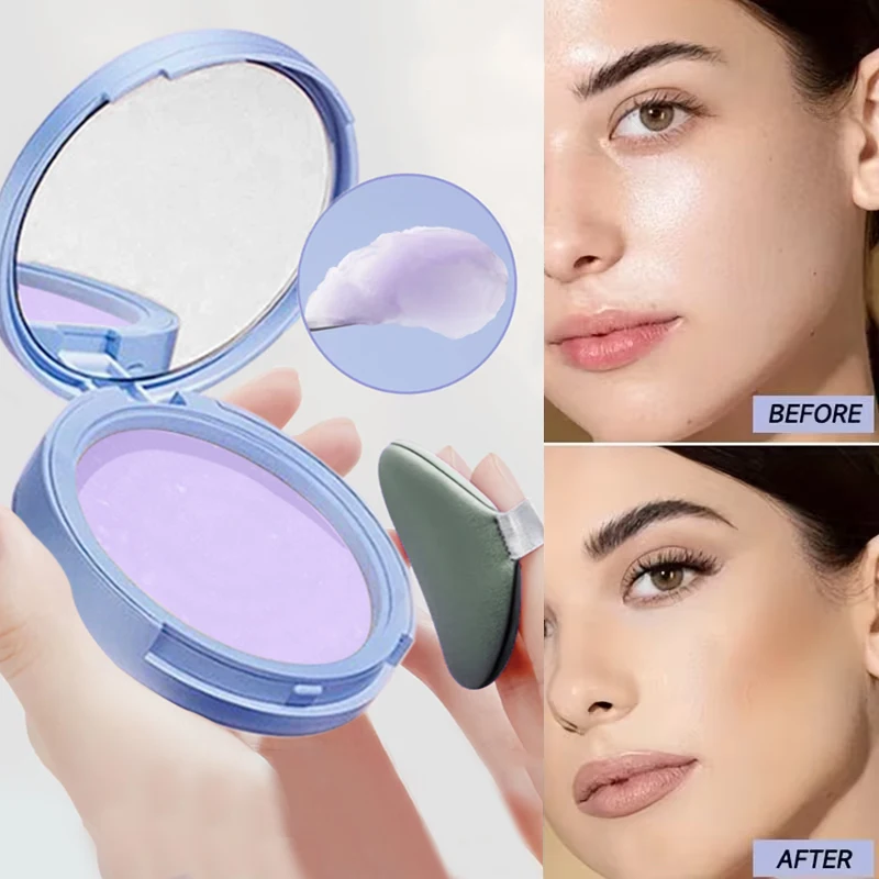 1pc creme violeta para pó pele-amigável rosto natural de longa duração óleo-controle contorno em pó cosméticos