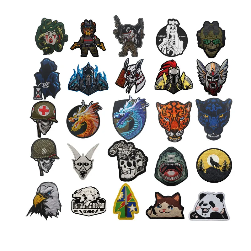 Patch Series Dragon Rider Insignia Telescopic Skull Armband Cat Eagle Wolf Roar Camping insignia backpack PVC BABAYAGA patch