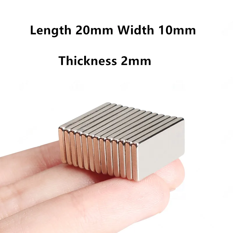 Neodymium Magnet 20mmx10mmx2mm N35 NdFeB Block Super Powerful Strong Permanent Magnetic imanes 20x10x4mm 20x10x1mm 20x10x4mm