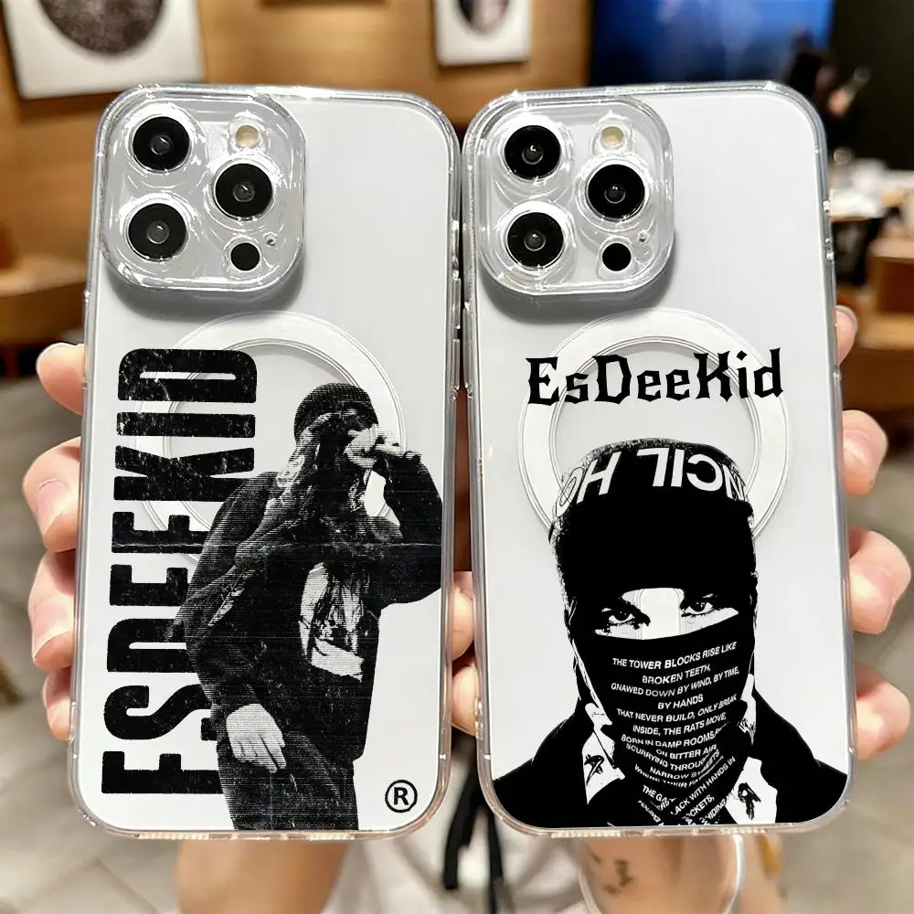 Coque de téléphone E-EsDeeKid Cloud Rap Trap pour iPhone 17 16 15 14 13 12 Pro Max Plus, magnétique, transparente, compatible charge sans fil