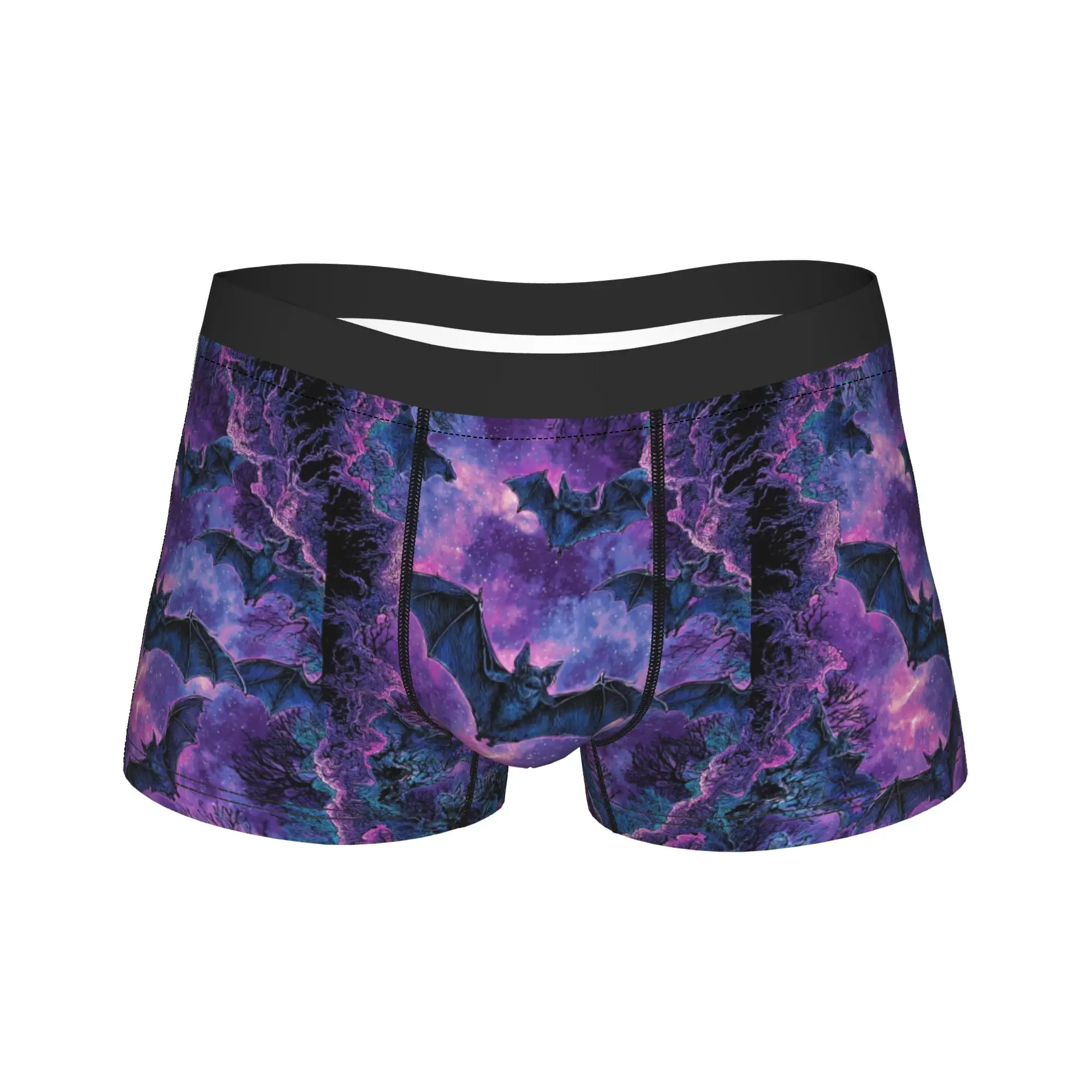 Psychedelic Purple Nebula Cosmic Art Underwear  Comfortable Panties Custom Shorts Briefs For Men Pouch Plus Size Trunk