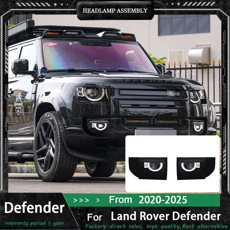 Car Headlight Style Fog Light Fog Light Daytime Running Light for Land Rover Defender 90 110 130 2020-2025 Fog Lamp Headlights