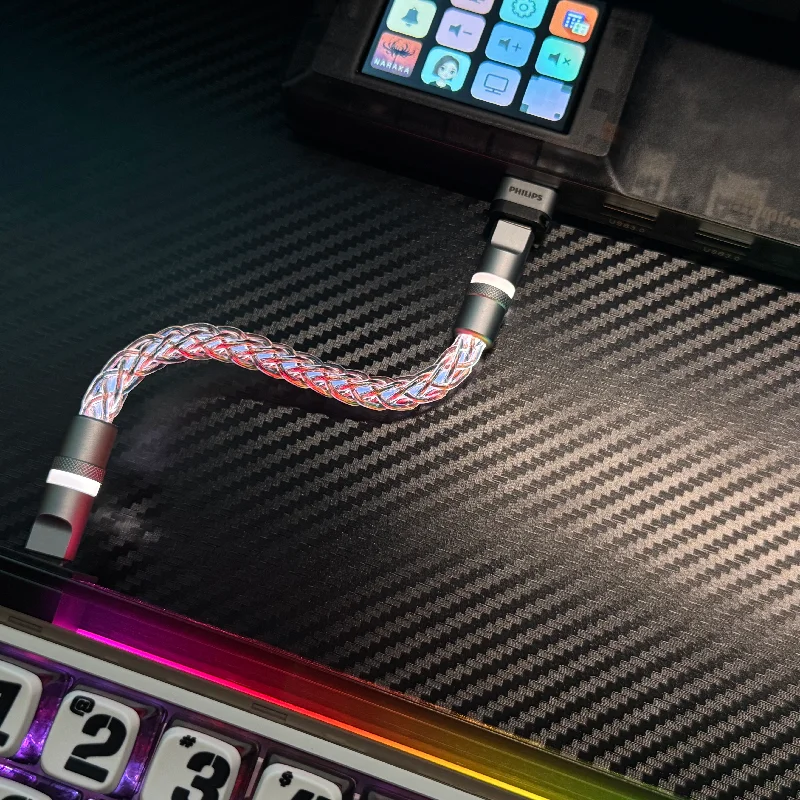 15cm Aviator Single Crystal Copper Glowing Short Cable Custom 8k Polling Rate For Wooting Magnetic Axis Mechanical Keyboard