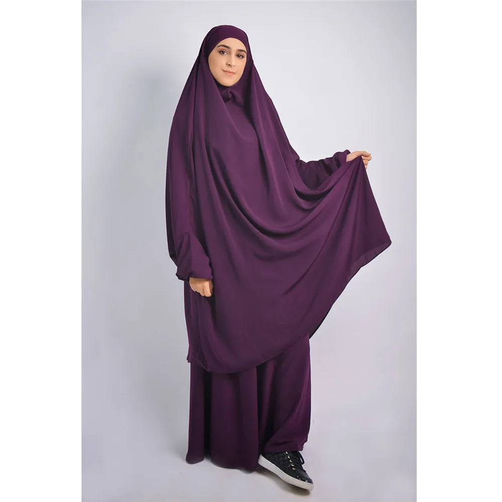 

Ramadan Robes Khimar Prayer Garment Dress 2 Piece Set Muslim Abaya Women Hijab Overhead Skirt Turkey Arab Islamic Colthing Robe