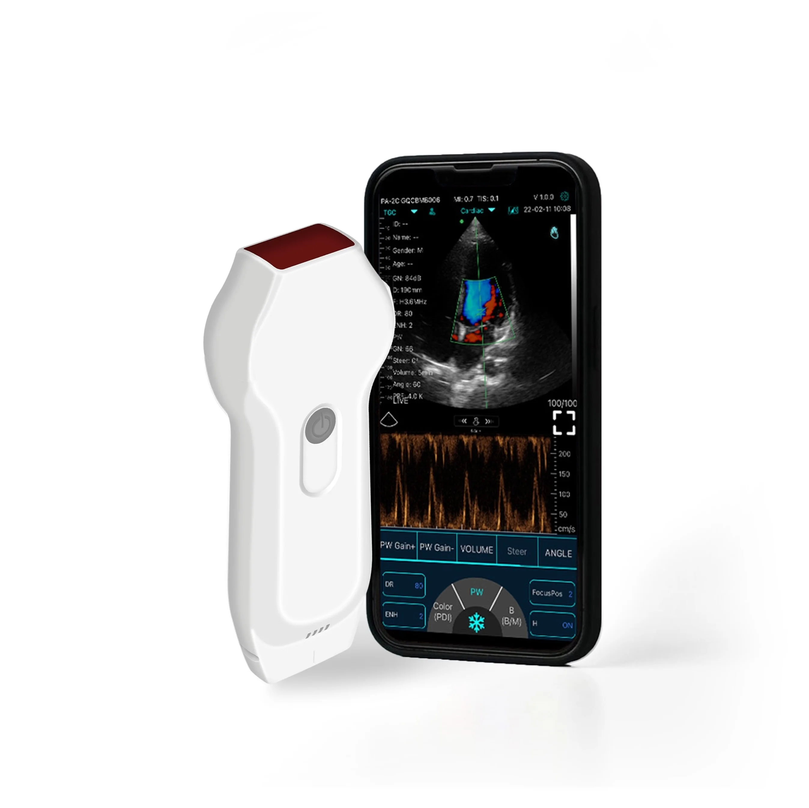 C10XL Doppler Portable Wifi&USB  Wireless Ultrasound  Linear&Cardiac dual-probe handheld Ultrasound