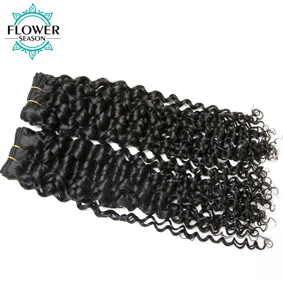 حزم الشعر البشري المجعد البرازيلي نسج على شكل شعر إنسان حزم عميق مجعد مزدوج براون لحمة الشعر للنساء 1/2/3 قطعة أسود طبيعي #6