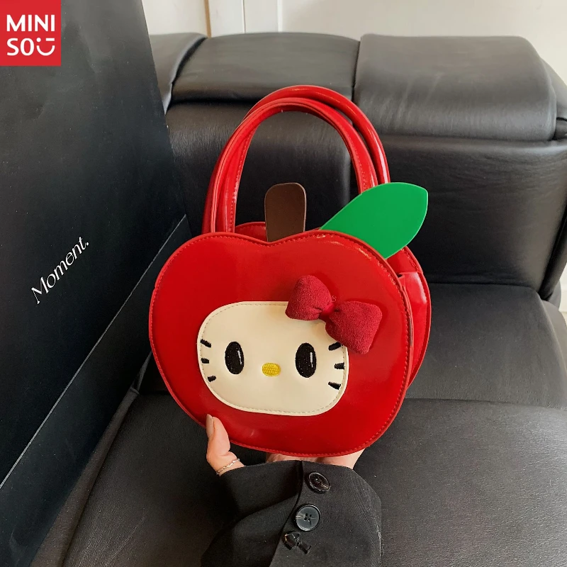 Miniso Cute Apple Hello Kitty Crossbody Bag, Cartoon Themed Shoulder Purse for Girls