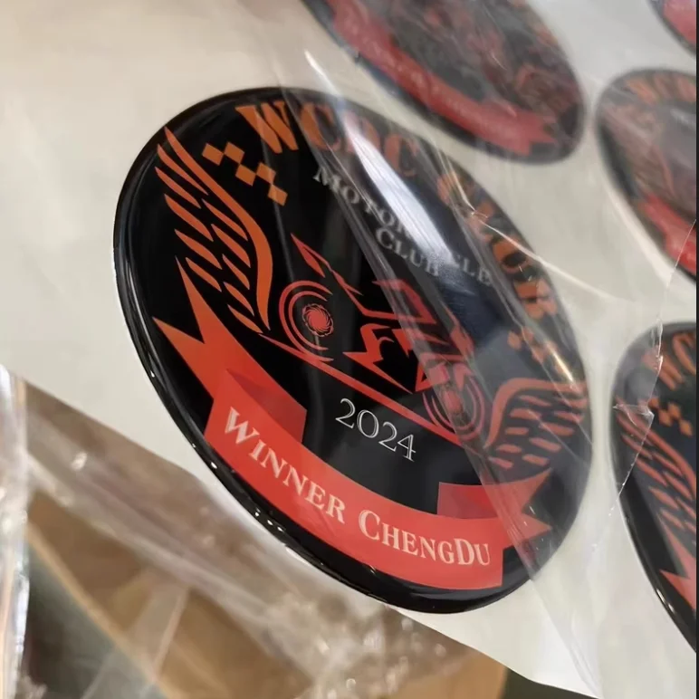 100Pcs 3D Soft Resin Epoxy Dome Stickers Customized Logo Adhesive Transparent Waterproof Car Brand Labels