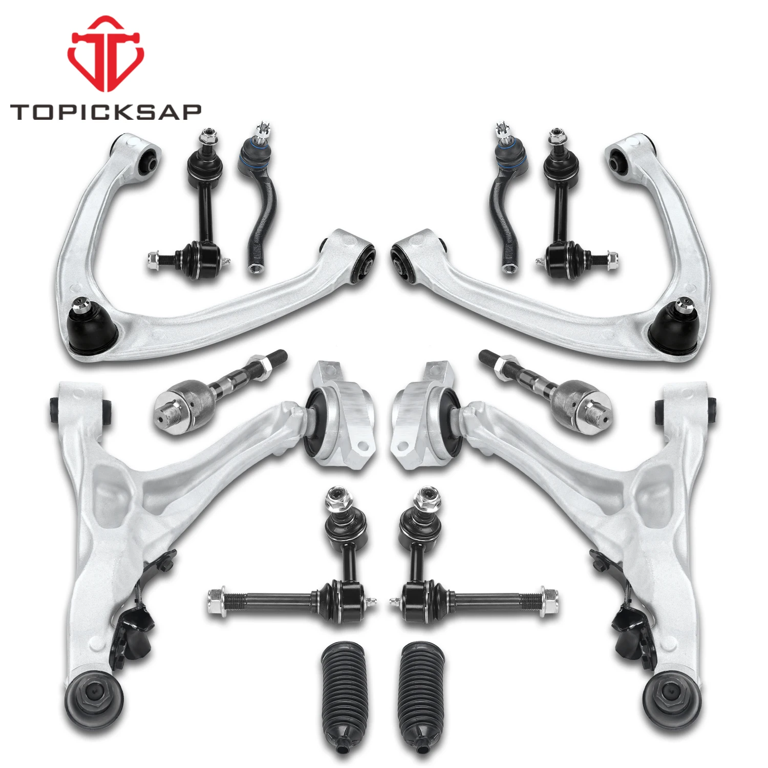 TOPICKSAP 14Pcs RWD Front Upper Control Arm Ball Joints Assembly Kit for Infiniti EX35 EX37 G37 Q60 Q50 QX50 Nissan 370Z