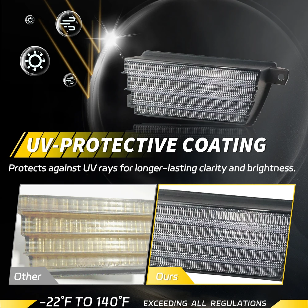 2 قطعة المصد الأمامي مصباح إيقاف السيارة بدوره مصباح إشارة DRL غطاء خفيف ل 1975 1976 1977 1978 1979 شيفروليه كورفيت C3 لا لمبة