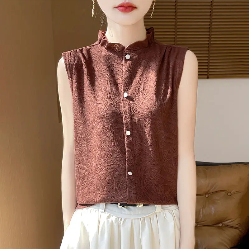 100 Authentic Mulberry Silk Women's Waistcoat French Ladies Sleeveless Pullover Shirt Coat 2025 New Female Bottoming Vest Jacket