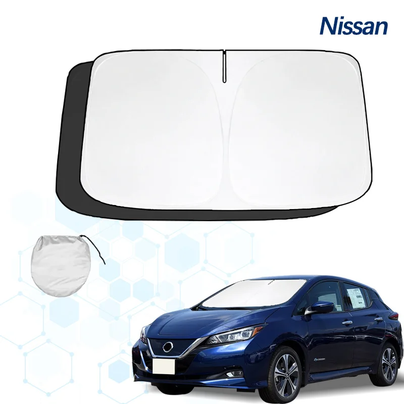 Car Windshield Sun Shade For Nissan LEAF Sunshade Summer Visor Protector Foldable Blocks UV Rays Protection Accessories