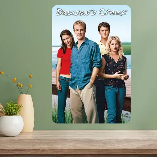 Letrero metálico con diseño de programa de televisión clásico de Dawson's Creek