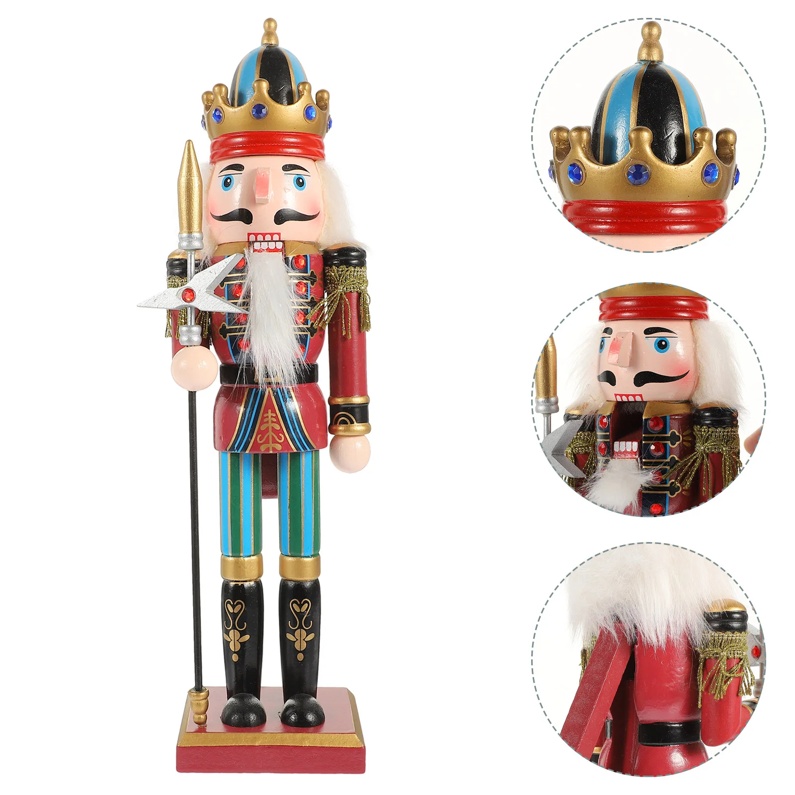 Figurine Nutcracker Soldier Gingerbread Christmas Decorations Wooden for Xmas Toy Suite