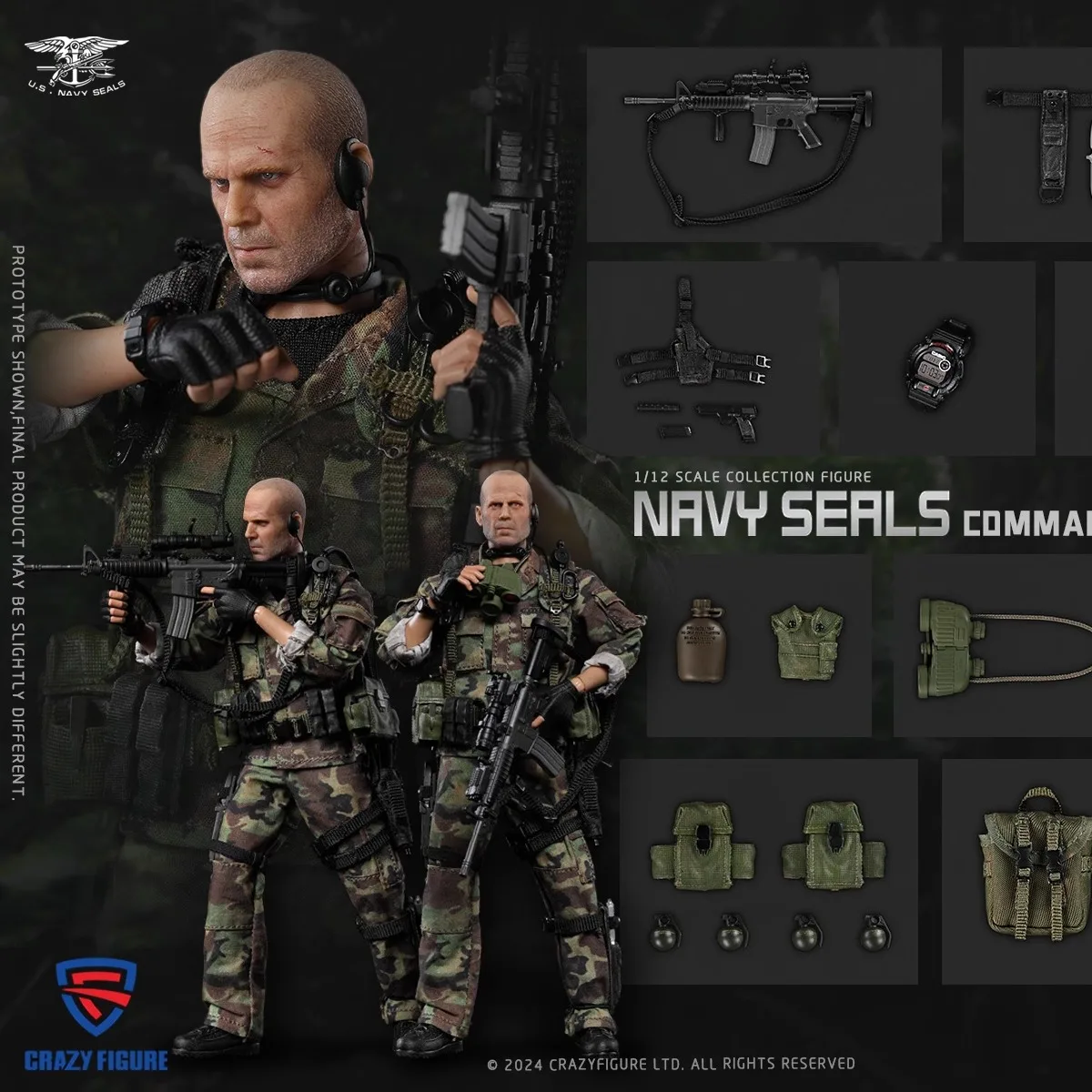 

Presale CRAZY FIGURE LW019 1/12 Scale SEAL Special Assault Team-Captain 6Inch Male Solider Action Figure Collectible Model