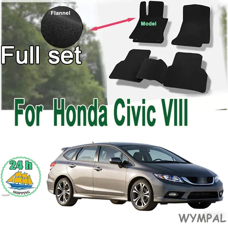 Velour rugs set for Peugeot 207 SW, station wagon, hatchback (2006-2012) -Black  Stylish Odorless Flame retardant