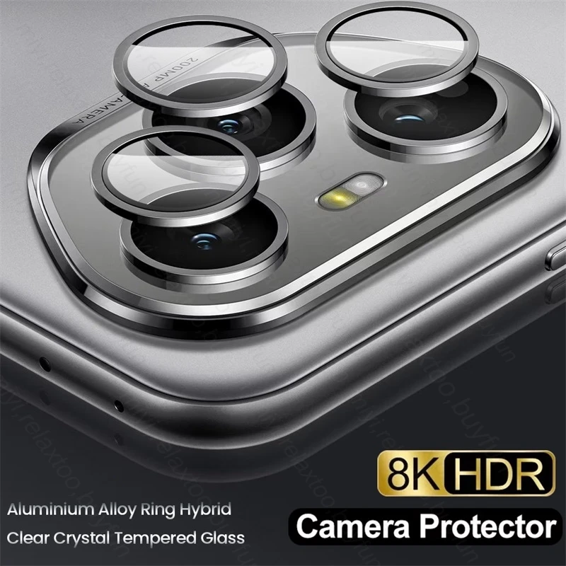 Protection d'objectif en verre trempé 9D avec anneau métallique pour Honor 400 Pro 5G Global