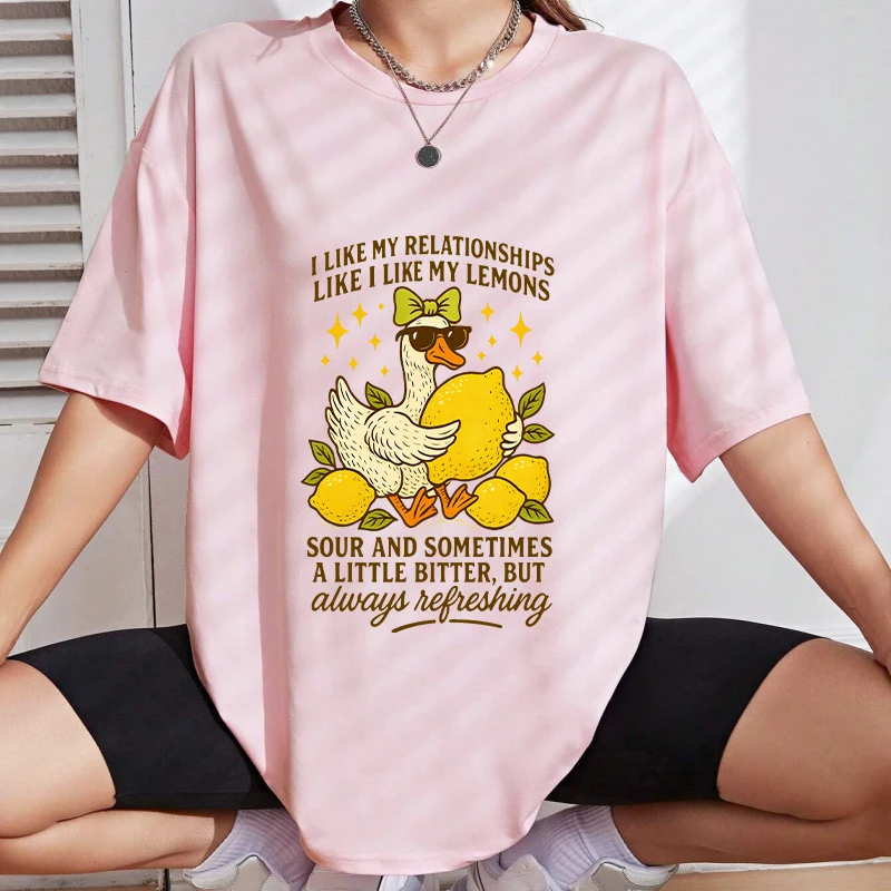 

Funny Duck with Lemons Design Iron-on Transfers for Clothing Thermoadhesive Patches Printing for Clothes DIY T-shirt Decoration
