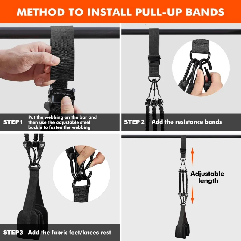 Pull-up power with auxiliary strap trainer elastic rope pull bar fitness indoor home pull-up booster stripe auxiliary band latex