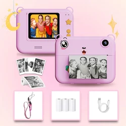 Children HD Digital Camera Instant Print Photo Label Thermal Printing Photograph Video Print Camera Kids Camera for 6-12 Years