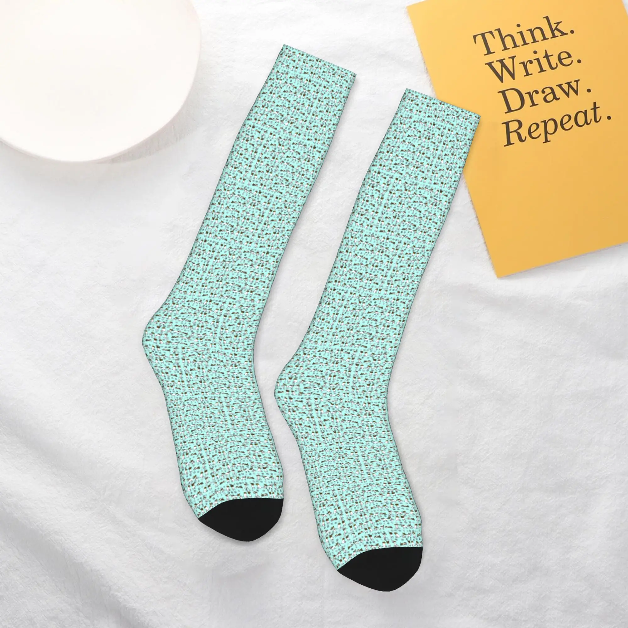 Crew Stockings Jack Russell Terrier Cartoon With Light Blue Background Socks Harajuku Fashion Hip Hop Long Socks Accessories