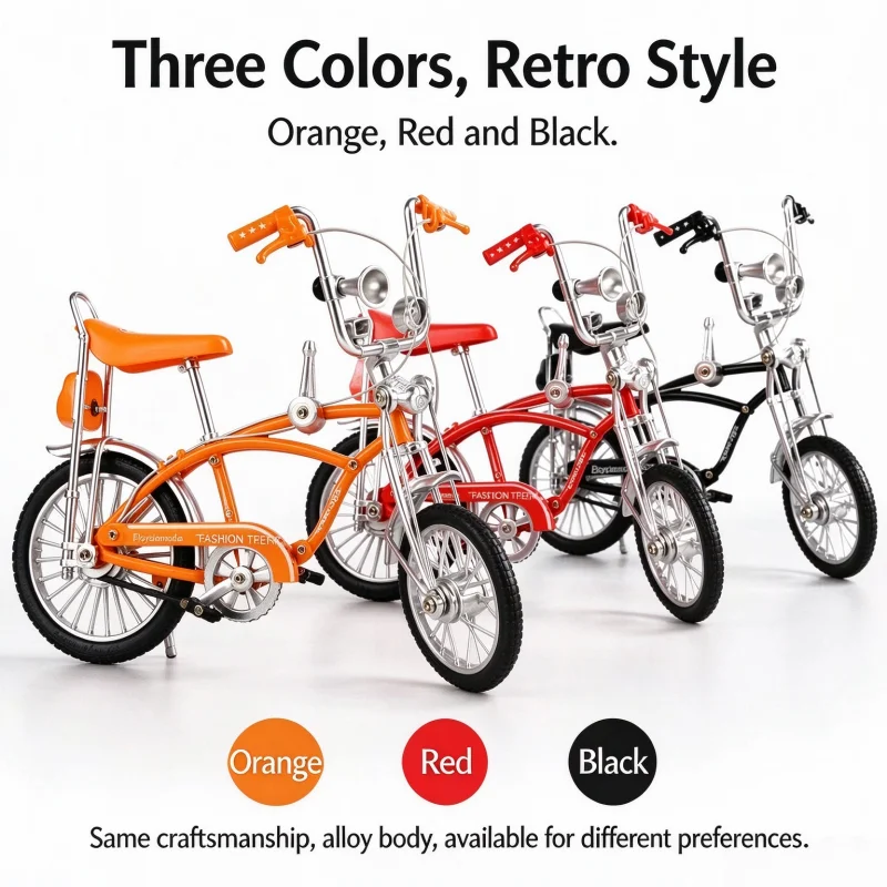 1:10 Bicycle Model, Alloy Bicycle, Retro Chopper Bicycle Model, Collector's Edition Bicycle Ornament, Static Bicycle Display Mod