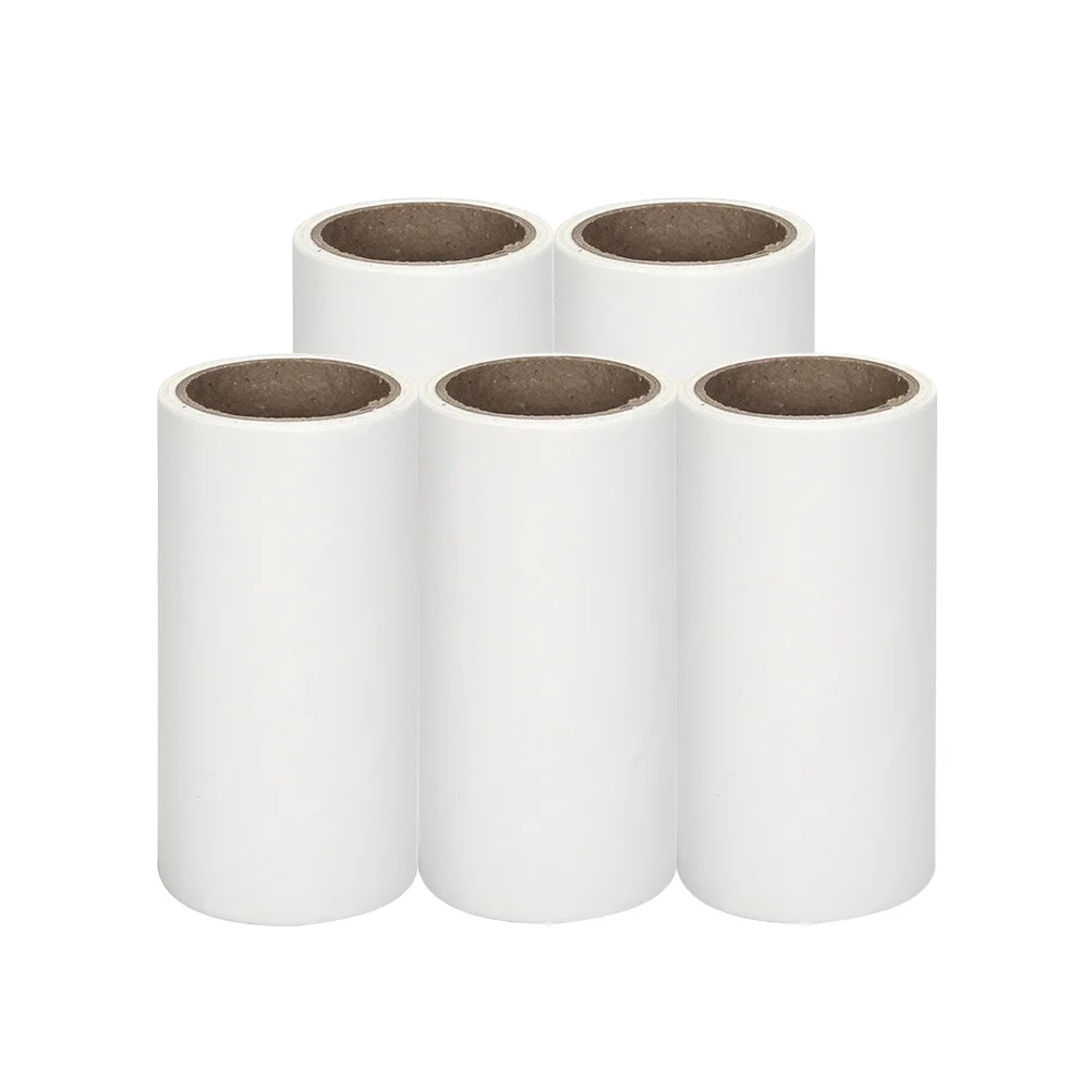 

5 Rolls Cleaning Tape 60 Sheets Per Roll Tearable Sticky Paper Lint Roller Accessory Home Cleaning Linen Sofas Clothing Flexible