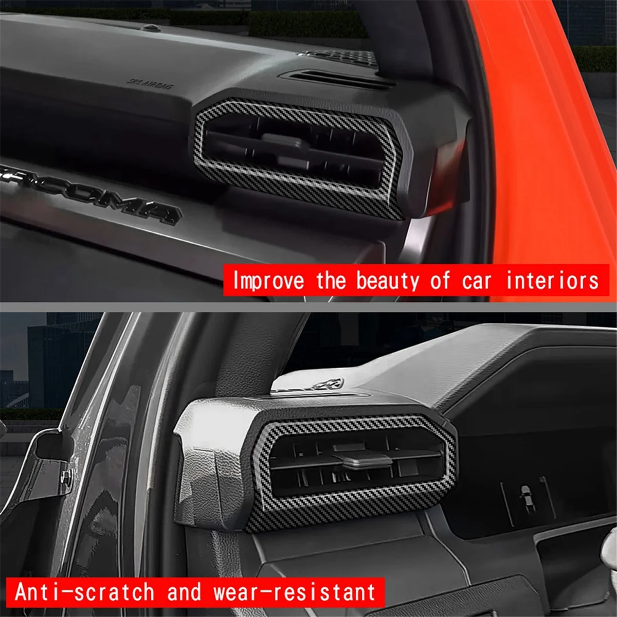 

Car Dash A/C Air Conditioner Outlet Vent Cover Panel Trim for Toyota TACOMA 2024 Car Interior Accessories Carbon FiberJADD