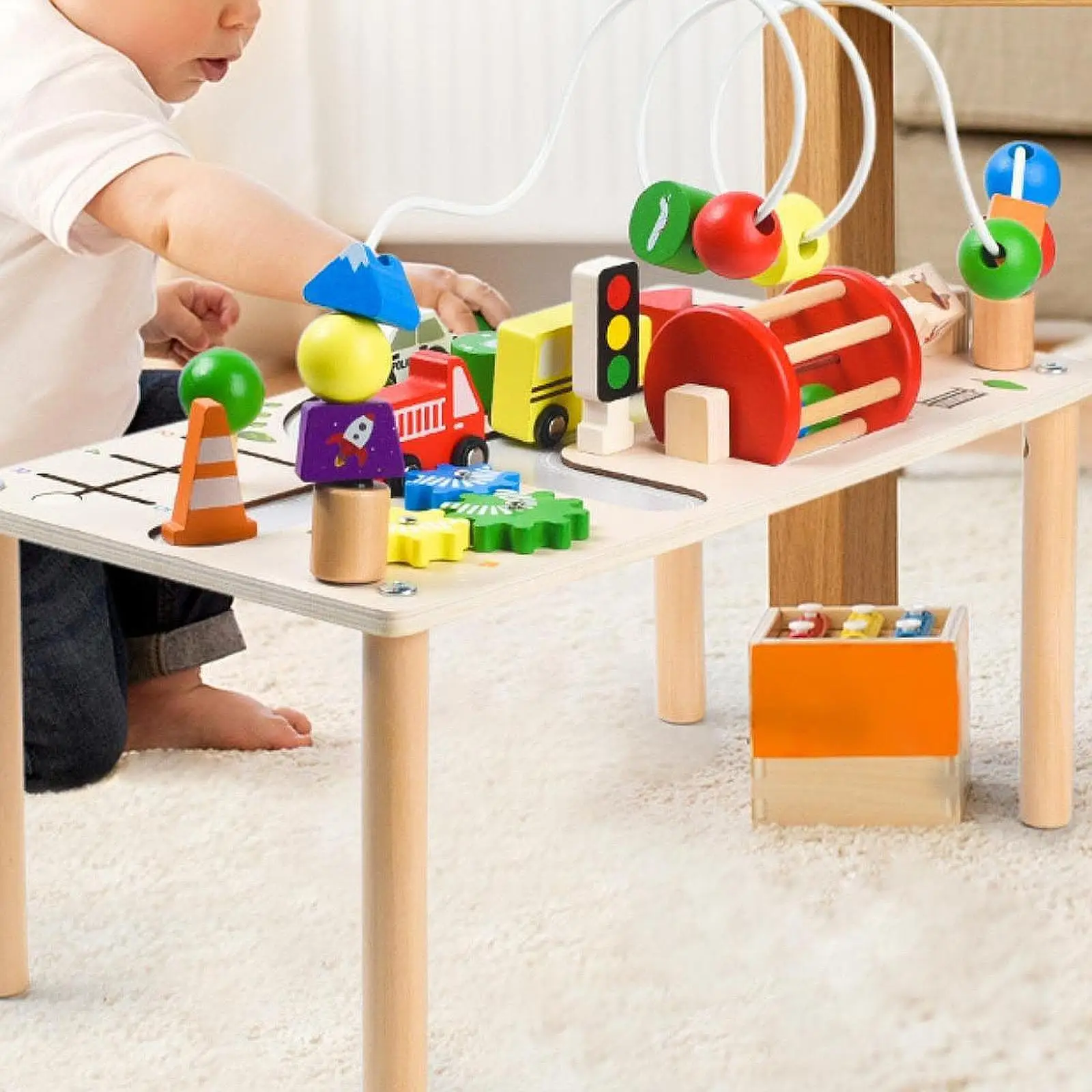 Planche occupée pour enfants, jouets éducatifs, trieur de formes de labyrinthe de perles de Table, apprentissage précoce des motricité Fine pour bébés filles et garçons de 1 et plus