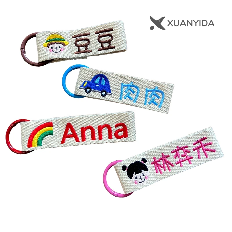 Korean Ins lovely Custom Name Keyring For Baby Children's Teacher Clothing School bag Cute DIY Personalized Name Tag keychain fo