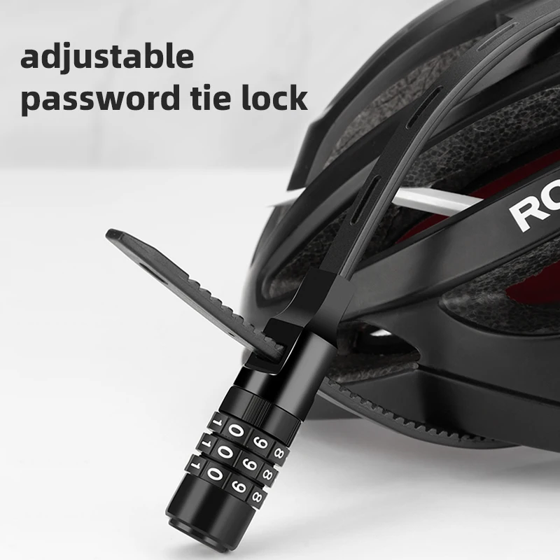 ROCKBROS Portable Bicycle Password Lock Ultralight Stainless Steel Motorcycle Cycling Bike Helmet Lock Anti-theft Safety Padlock