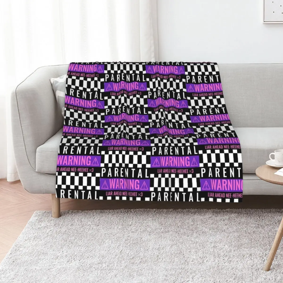 PARENTAL WARNING: LIAR AHEAD (NEE-HEEHEE :3) Throw Blanket manga Picnic Sofa Bed covers Heavy Sleeping Bag Blankets