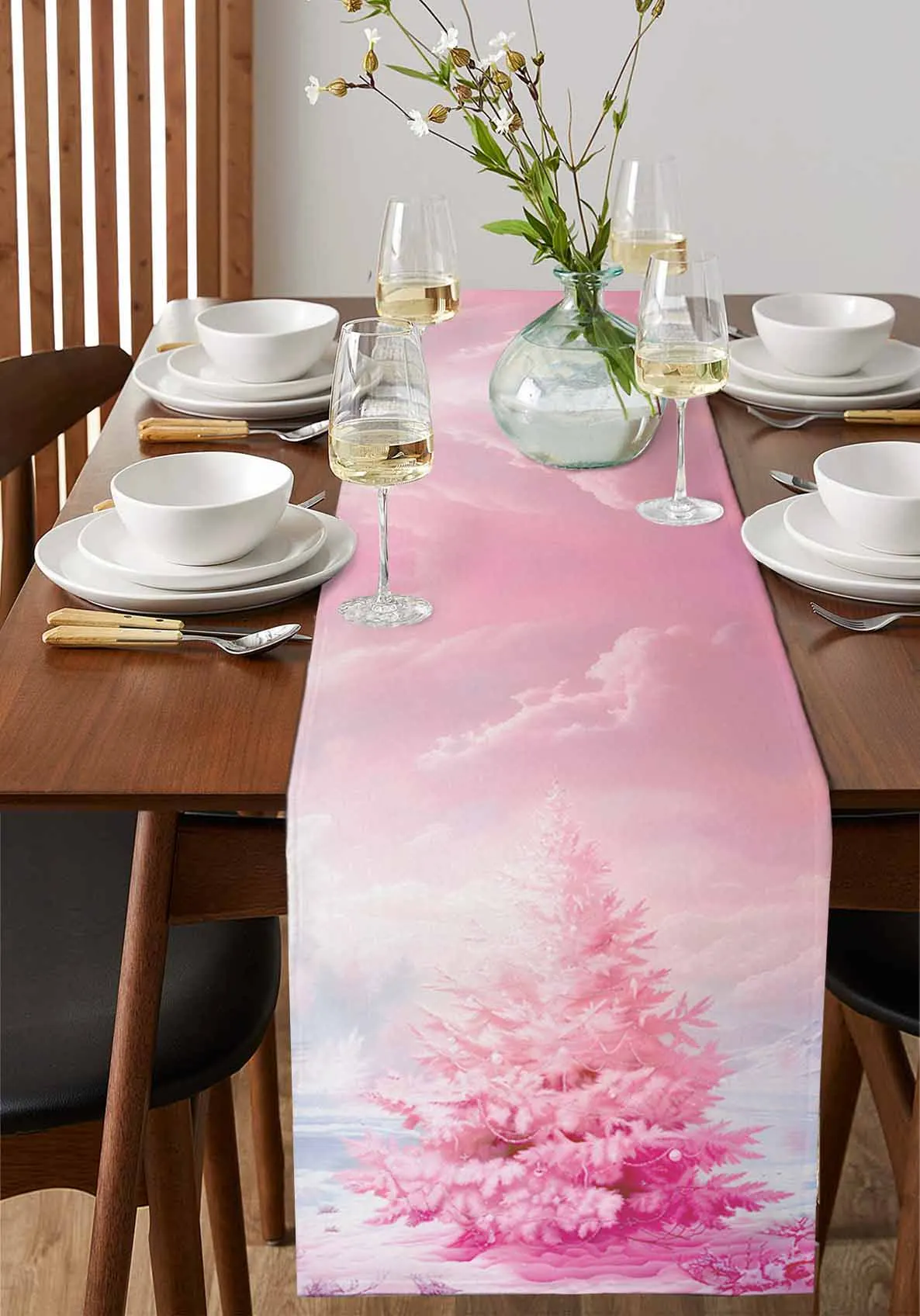 Christmas Oil Painting Christmas Tree Retro Table Wedding Decor Table Cover Holiday Party Coffee Table Decoration Tablecloth